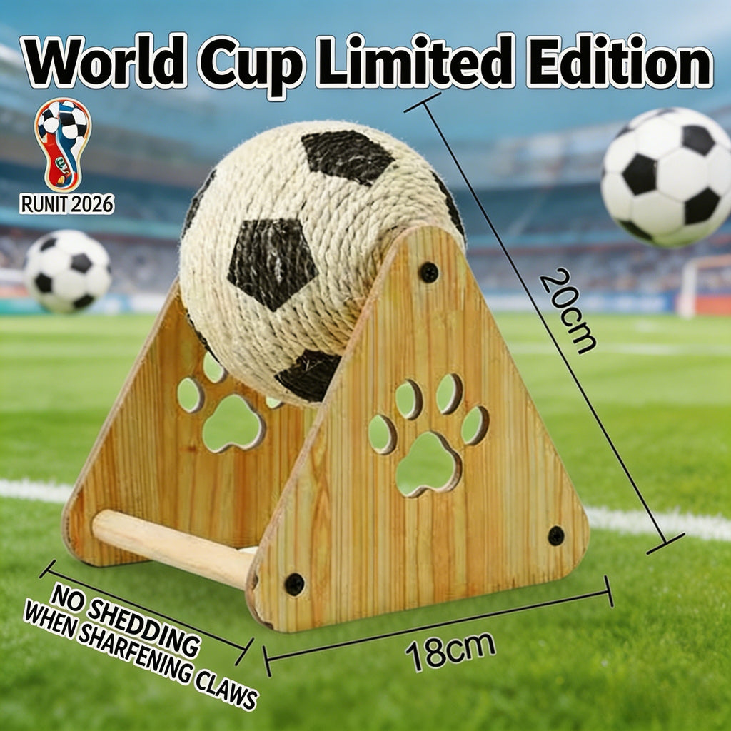 2026 World Cup Soccer Cat Scratcher | Lint-Free Sisal Cat Scratching Ball, Space-Saving Cat Toy for Indoor Cats
