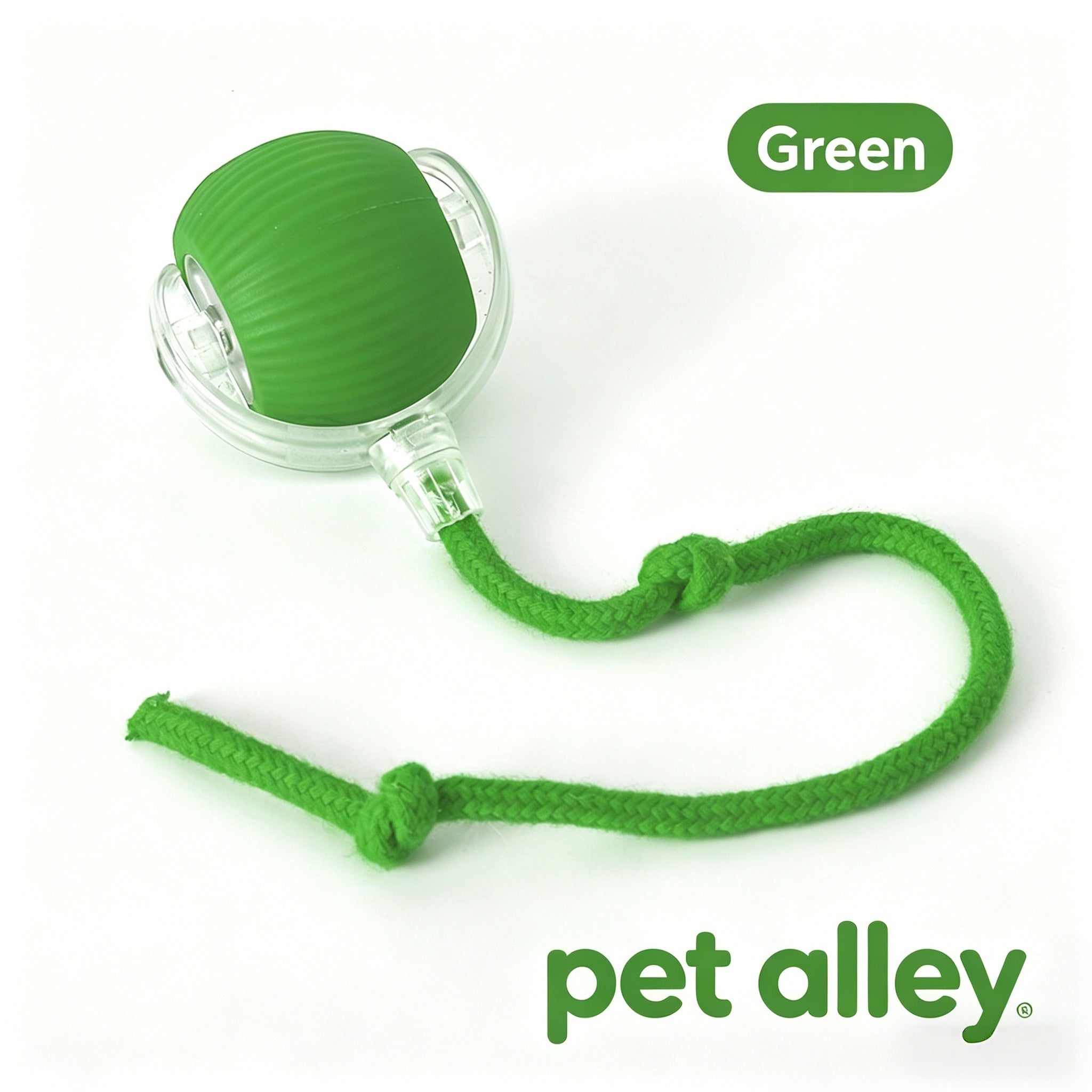 Pet Alley Interactive Smart Cat Toy Ball, Automatic Moving Cat Ball with Rope, USB Rechargeable Self-Rolling Kitten Toy for Bored Indoor Cats, Engaging Cat Exercise Toy for Kitten & Adult Cats