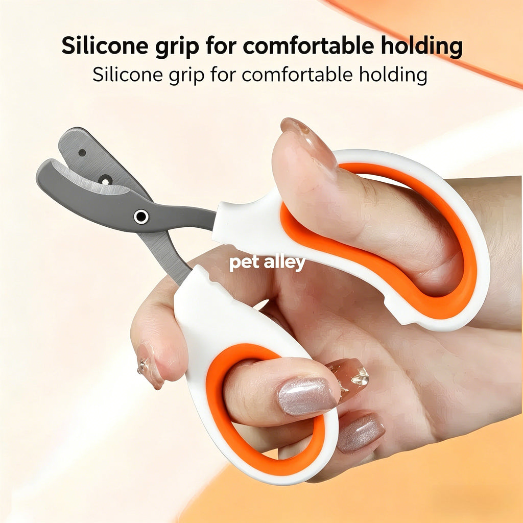 Pet Alley Dual-Size Pet Nail Clippers for Cats & Small Dogs, Sharp Stainless Steel Guillotine Claw Trimmer with Safety Guard, Ergonomic Grooming Tool for Easy Nail Trimming