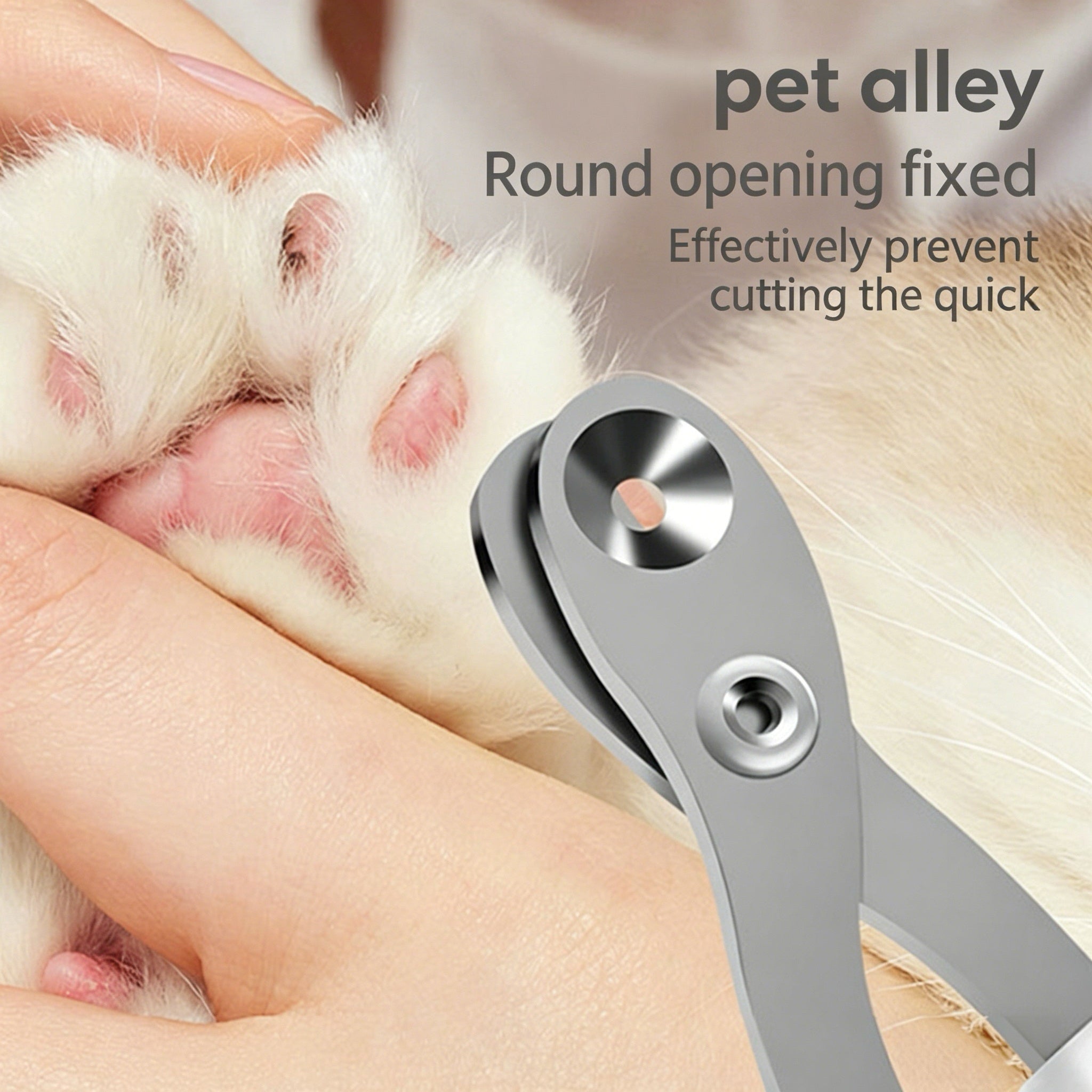 Pet Alley Dual-Size Pet Nail Clippers for Cats & Small Dogs, Sharp Stainless Steel Guillotine Claw Trimmer with Safety Guard, Ergonomic Grooming Tool for Easy Nail Trimming