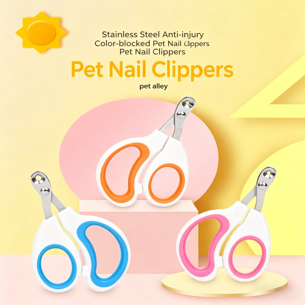 Pet Alley Dual-Size Pet Nail Clippers for Cats & Small Dogs, Sharp Stainless Steel Guillotine Claw Trimmer with Safety Guard, Ergonomic Grooming Tool for Easy Nail Trimming