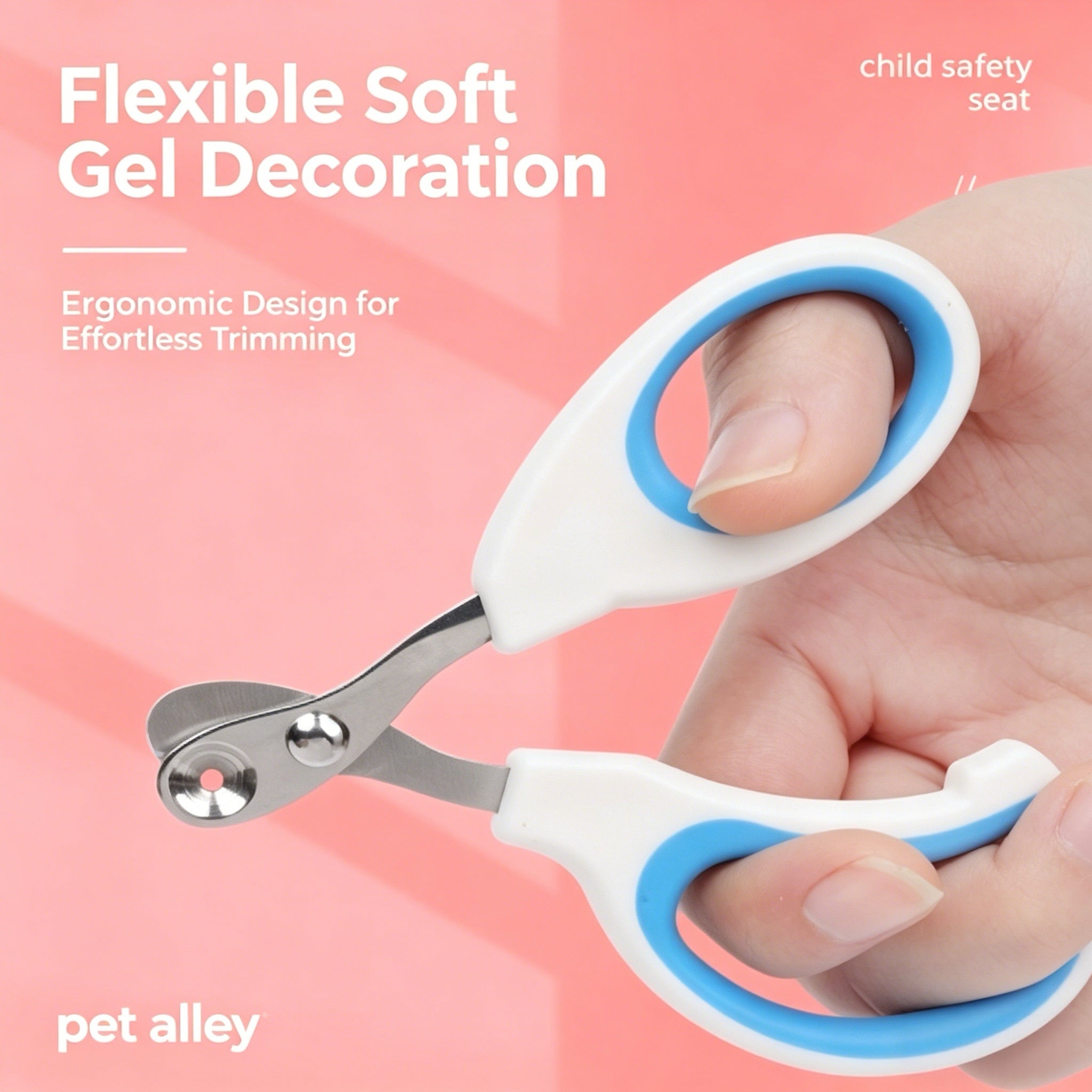 Pet Alley Dual-Size Pet Nail Clippers for Cats & Small Dogs, Sharp Stainless Steel Guillotine Claw Trimmer with Safety Guard, Ergonomic Grooming Tool for Easy Nail Trimming