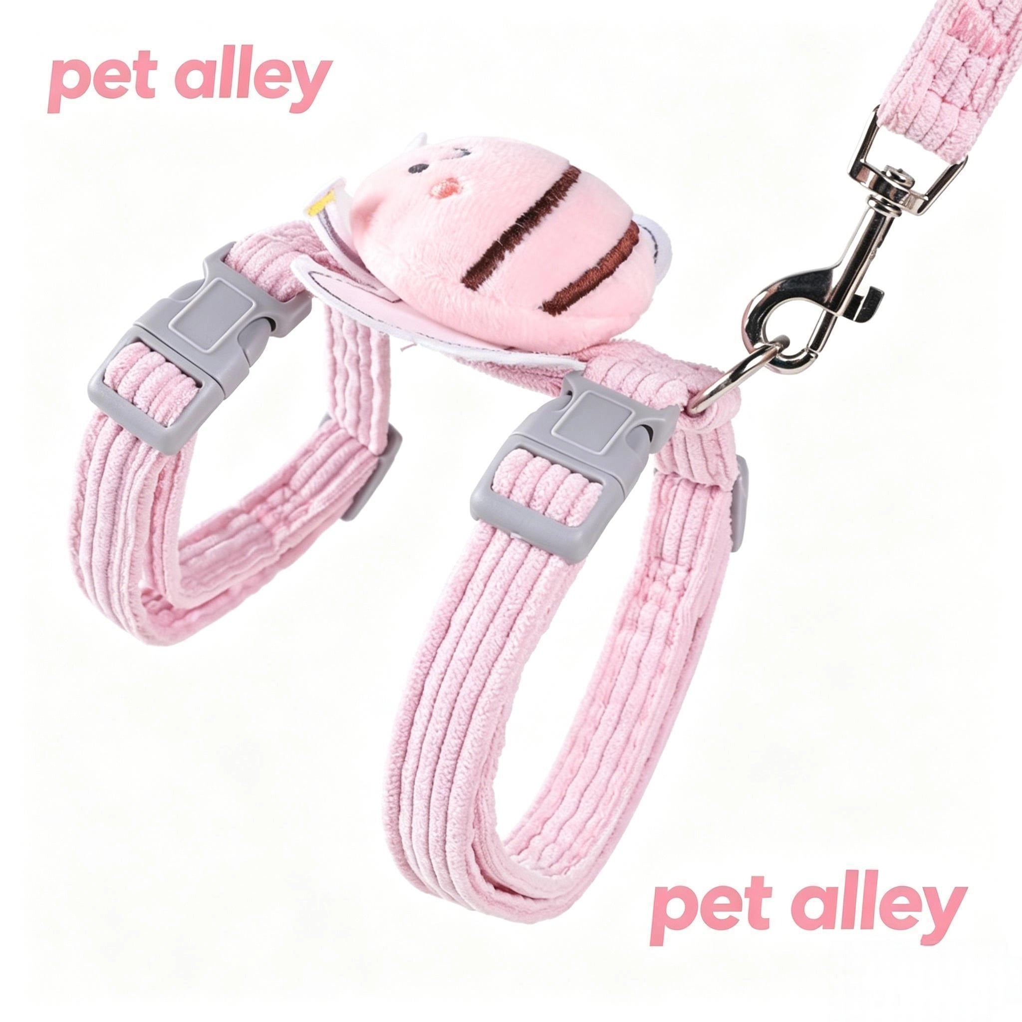 Viral Cute Bee Cat Harness and Leash Set, Escape Proof Cat Walking Jacket, Adjustable Soft Corduroy Pet Harness for Kitten and Small Cat