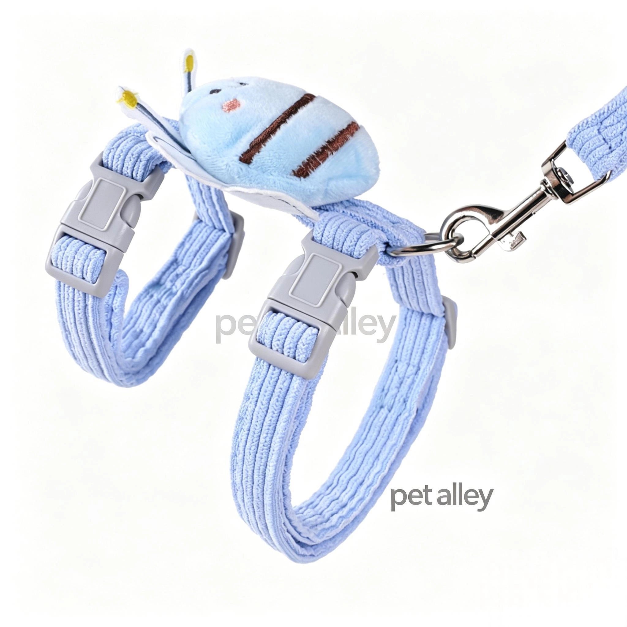 Viral Cute Bee Cat Harness and Leash Set, Escape Proof Cat Walking Jacket, Adjustable Soft Corduroy Pet Harness for Kitten and Small Cat