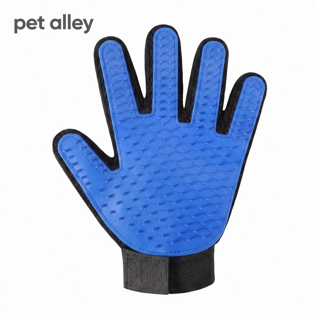 Dual Sided Pet Grooming Glove, Deshedding Massage Cat Glove Brush, Gentle Hair Remover Bathing Bubble Scrubber Glove for Cats & Small Dogs