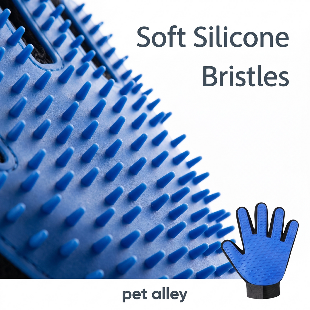 Dual Sided Pet Grooming Glove, Deshedding Massage Cat Glove Brush, Gentle Hair Remover Bathing Bubble Scrubber Glove for Cats & Small Dogs
