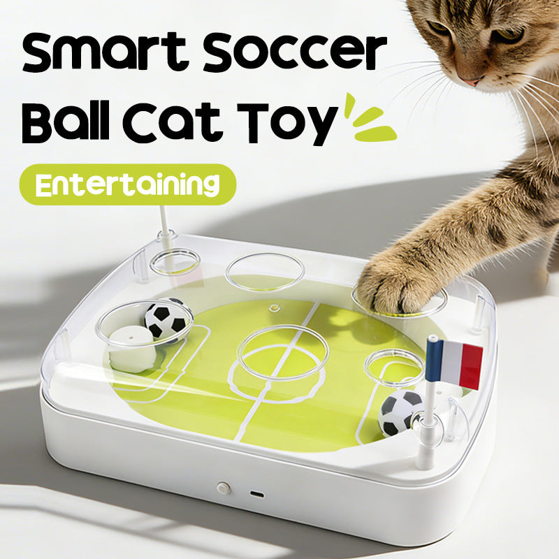 2026 World Cup Interactive Cat Soccer Toy | Motion-Activated Smart Pet Kicking Game, USB Rechargeable