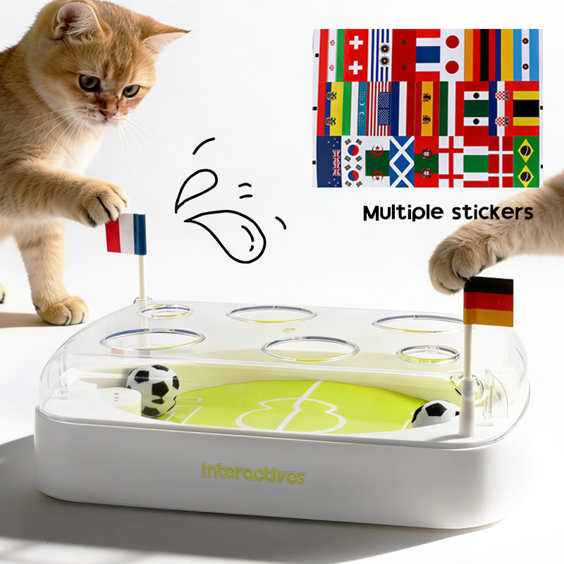 2026 World Cup Interactive Cat Soccer Toy | Motion-Activated Smart Pet Kicking Game, USB Rechargeable
