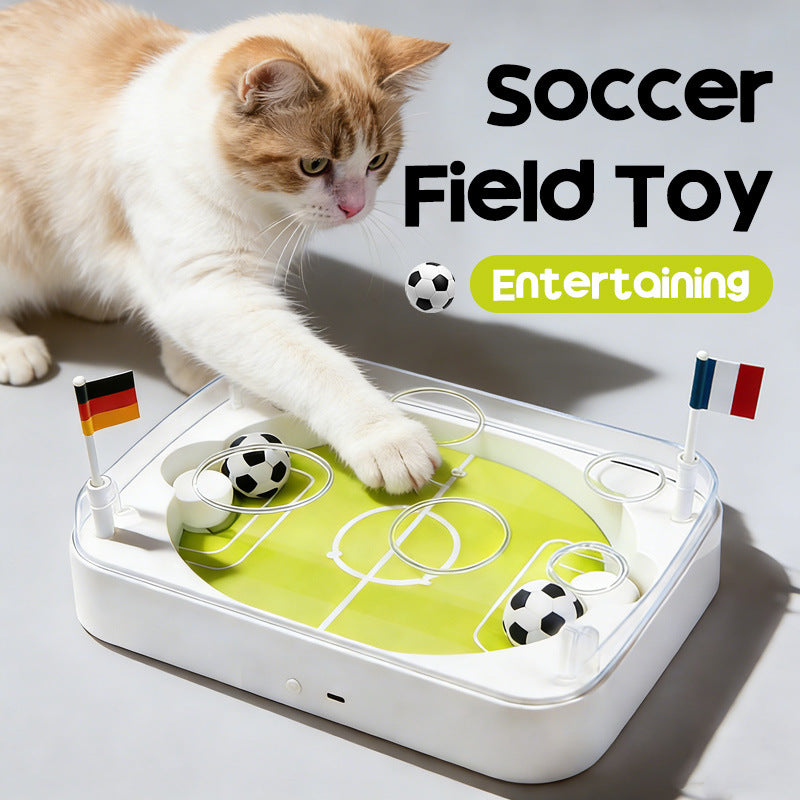 2026 World Cup Interactive Cat Soccer Toy | Motion-Activated Smart Pet Kicking Game, USB Rechargeable