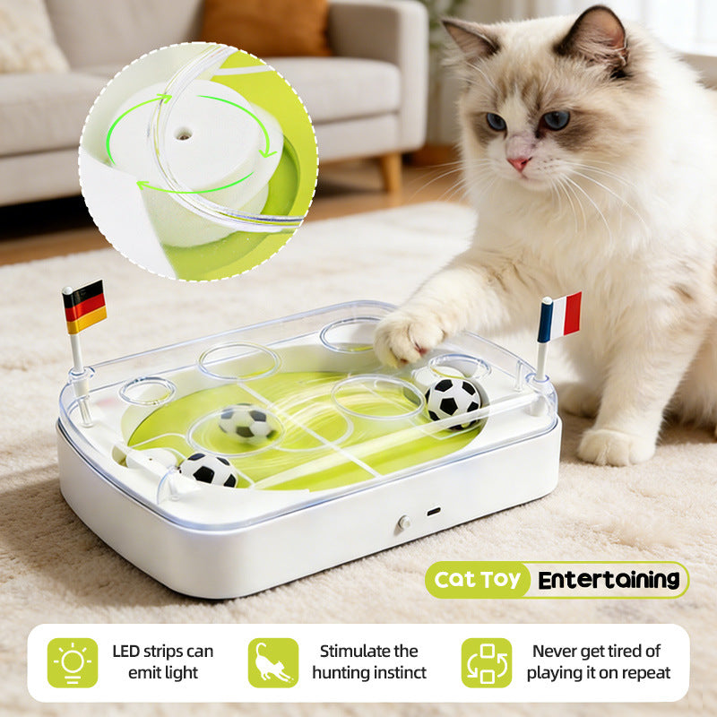 2026 World Cup Interactive Cat Soccer Toy | Motion-Activated Smart Pet Kicking Game, USB Rechargeable