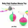 Pet Alley Tumbler Cat Toy, Interactive Feather Mouse Roly-Poly Cat Toy, Durable Kitten Teaser Toy for Bored Indoor Cats, Engaging Cat Exercise Toy for Kitten & Adult Cats